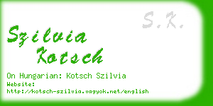 szilvia kotsch business card